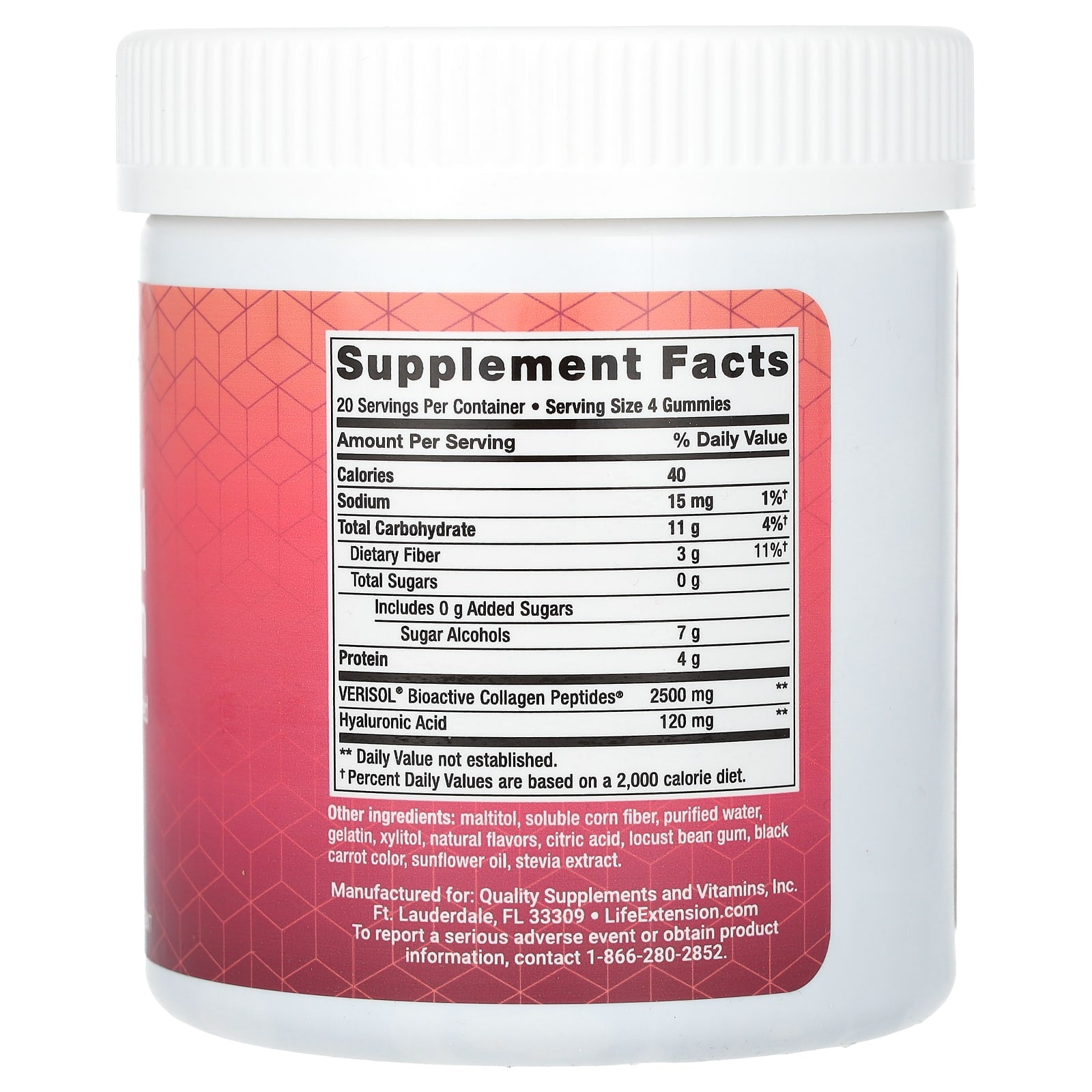 Life Extension, Gummy Science™, Youthful Collagen, Cherry Vanilla, 80 Gummies