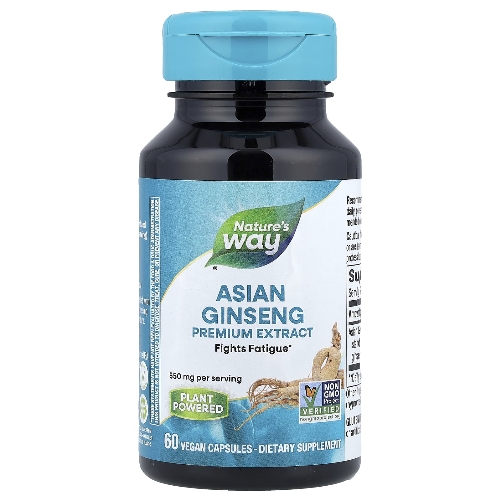 Nature's Way, Premium Extract, Asian Ginseng, 60 Vegan Capsules (550 mg per Capsule)