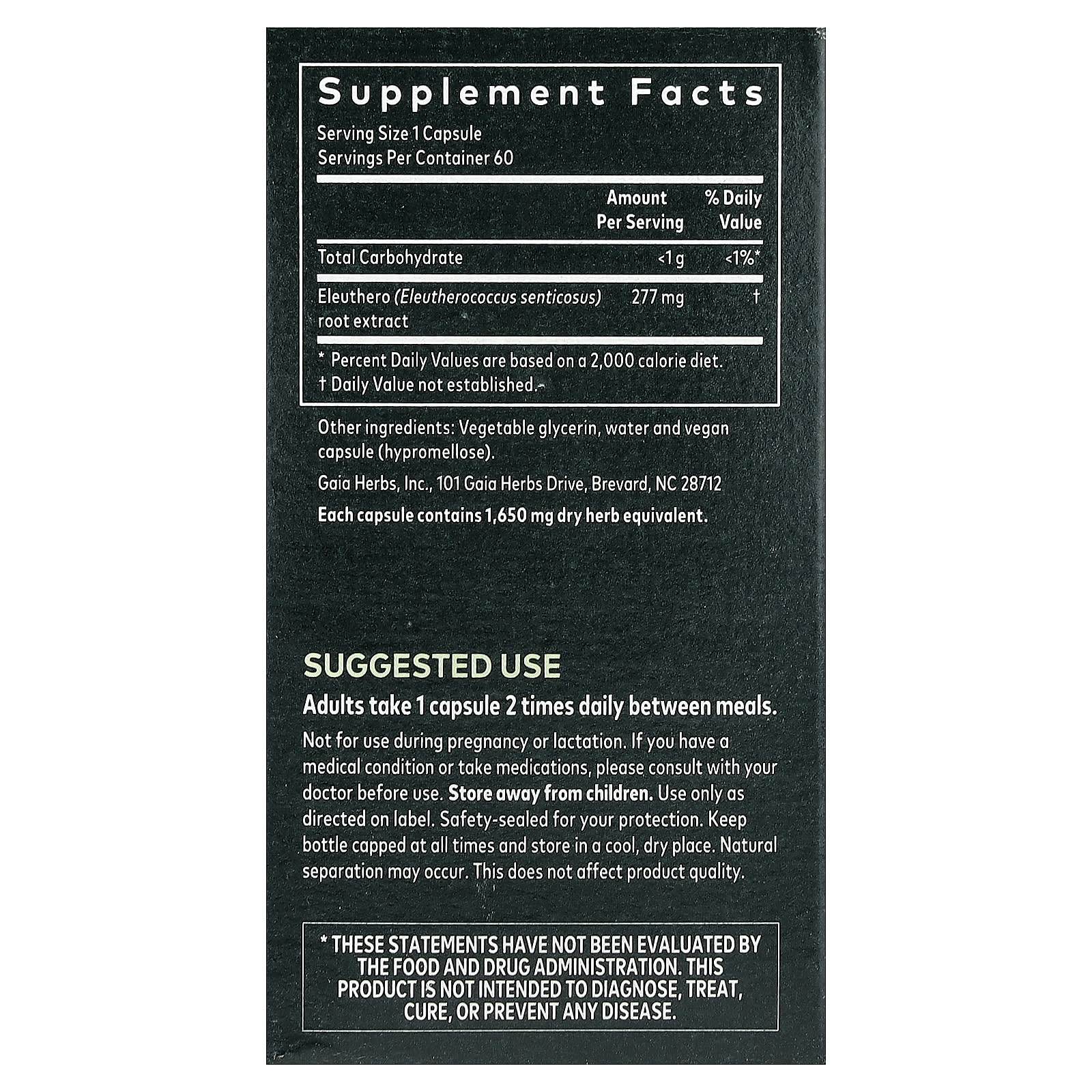 Gaia Herbs, Eleuthero Root, 60 Vegan Liquid Phyto-Caps® (277 mg per Capsule)