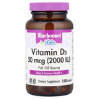 Bluebonnet Nutrition, Vitamin D3, 50 mcg (2,000 IU), 250 Softgels