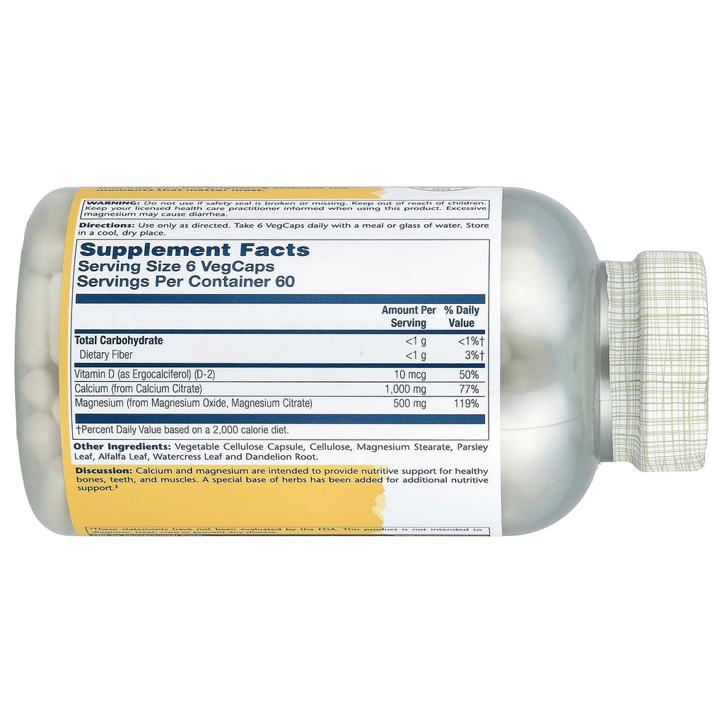 Solaray, Cal-Mag Citrate with Vitamin D-2, 360 VegCaps