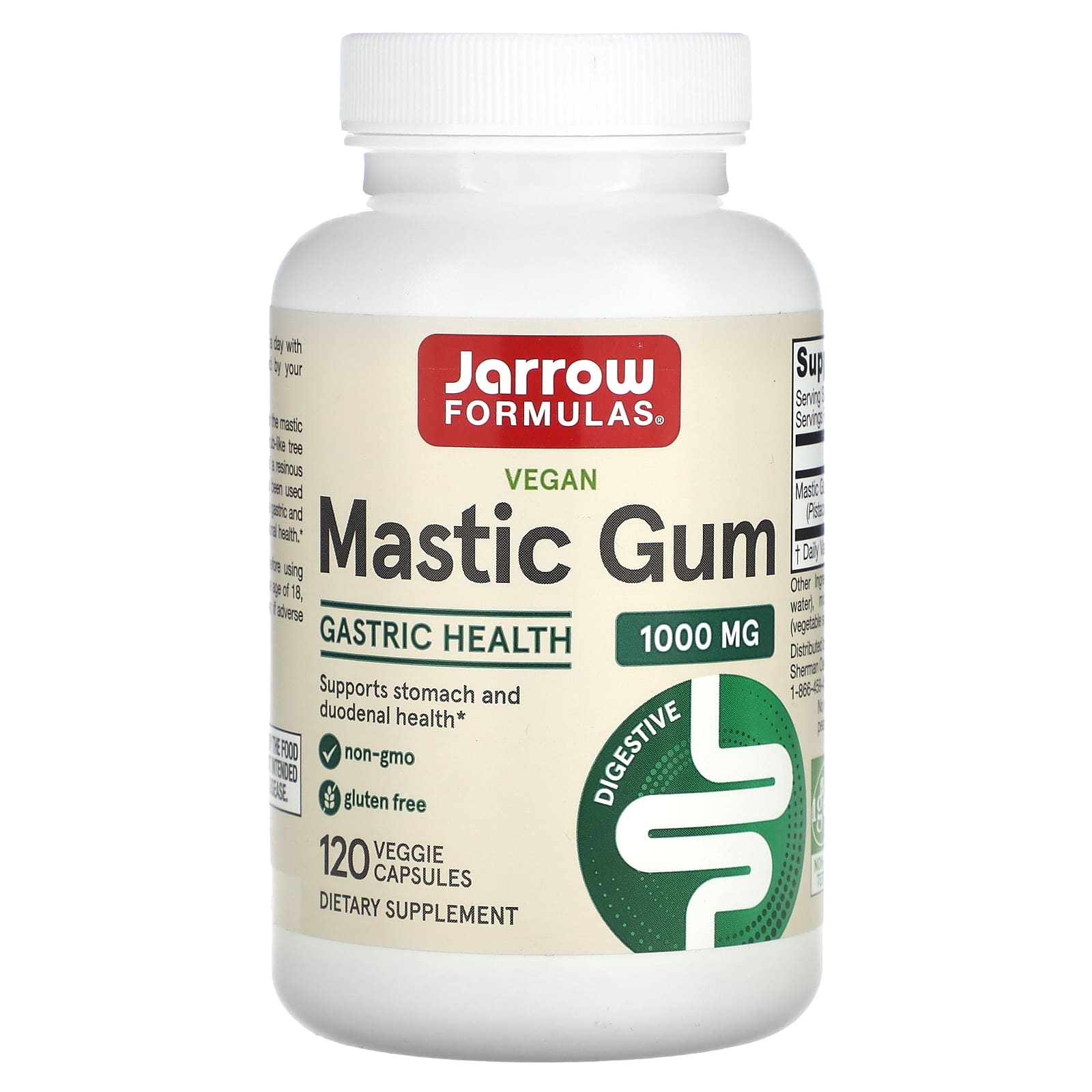 Jarrow Formulas, Vegan Mastic Gum, 120 Veggie Capsules (500 mg per Capsule)