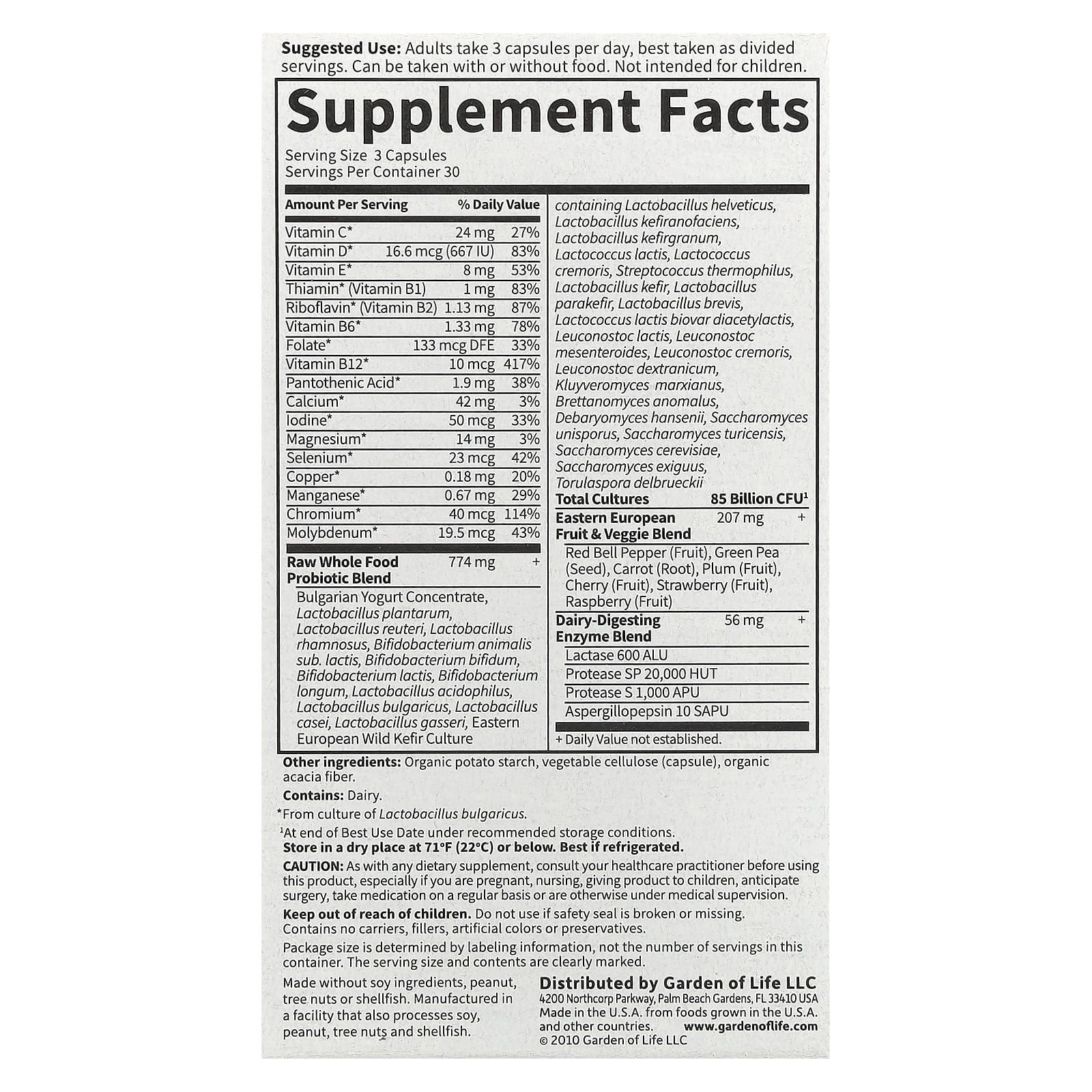 Garden of Life, RAW Probiotics, Women 50 & Wiser, 90 Vegetarian Capsules