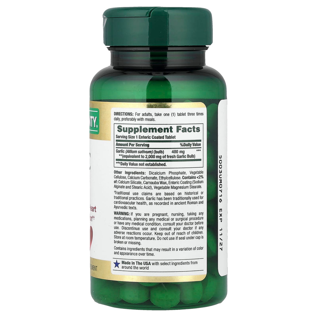 Nature's Bounty, Garlic, 2,000 mg, 120 Coated Tablets
