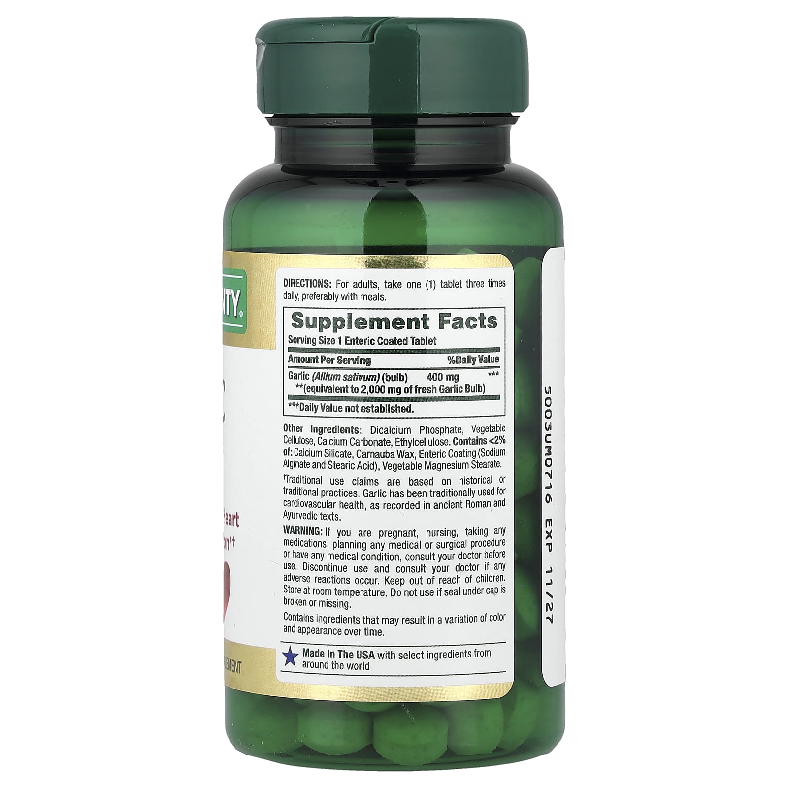 Nature's Bounty, Garlic, 2,000 mg, 120 Coated Tablets