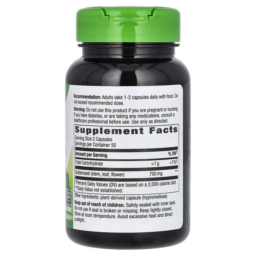 Nature's Way, Goldenseal Herb, 100 Vegan Capsules (350 mg per Capsule)