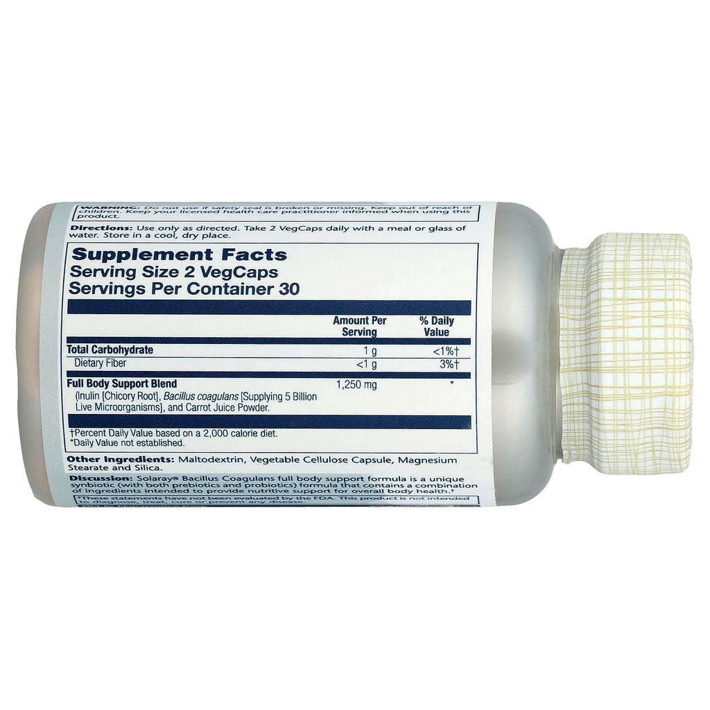 Solaray, Bacillus Coagulans, 60 VegCaps