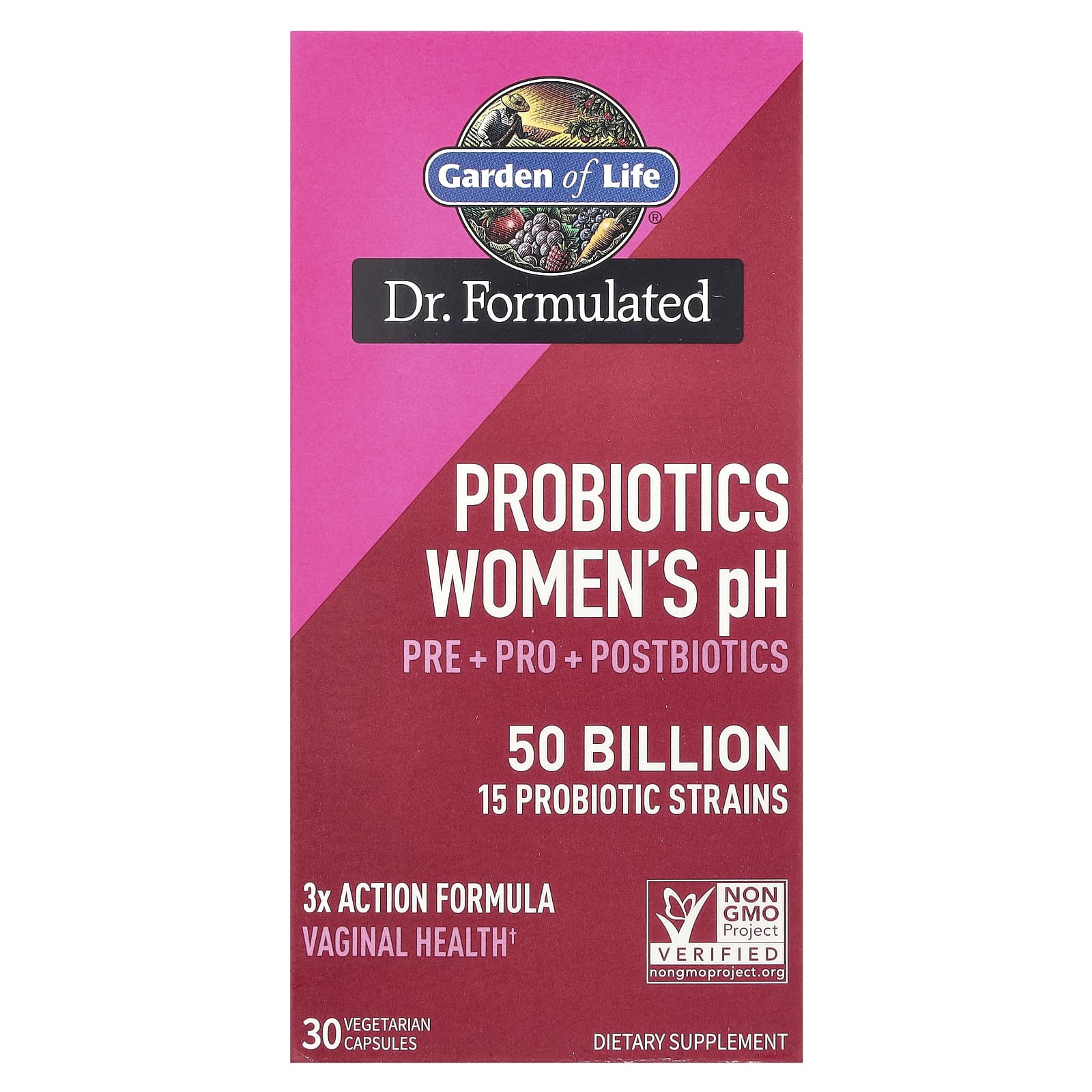 Garden of Life, Probiotics Women's pH, 50 Billion, 30 Vegetarian Capsules