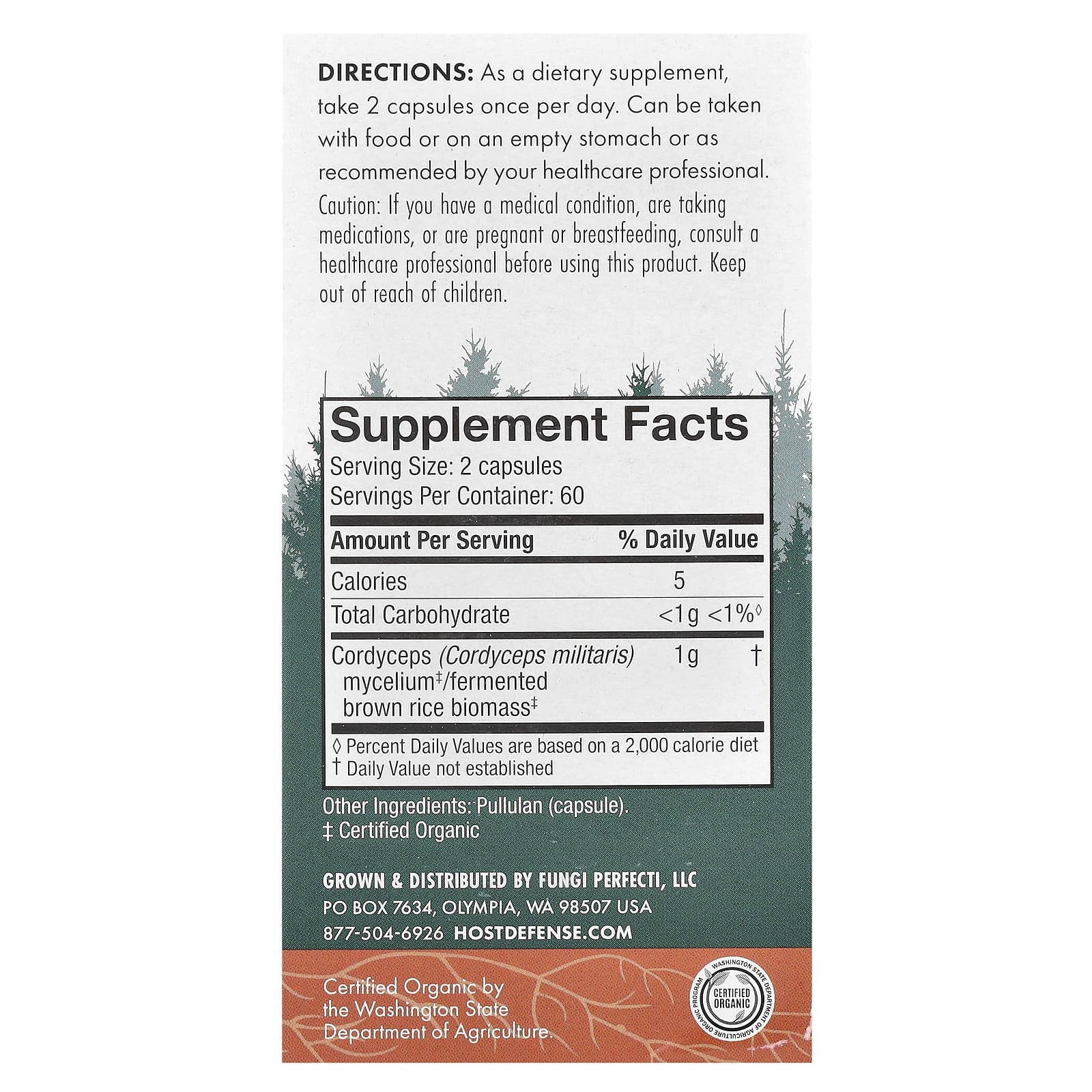 Host Defense, Mushrooms™, Cordyceps, 120 Capsules (0.5 g per Capsule)