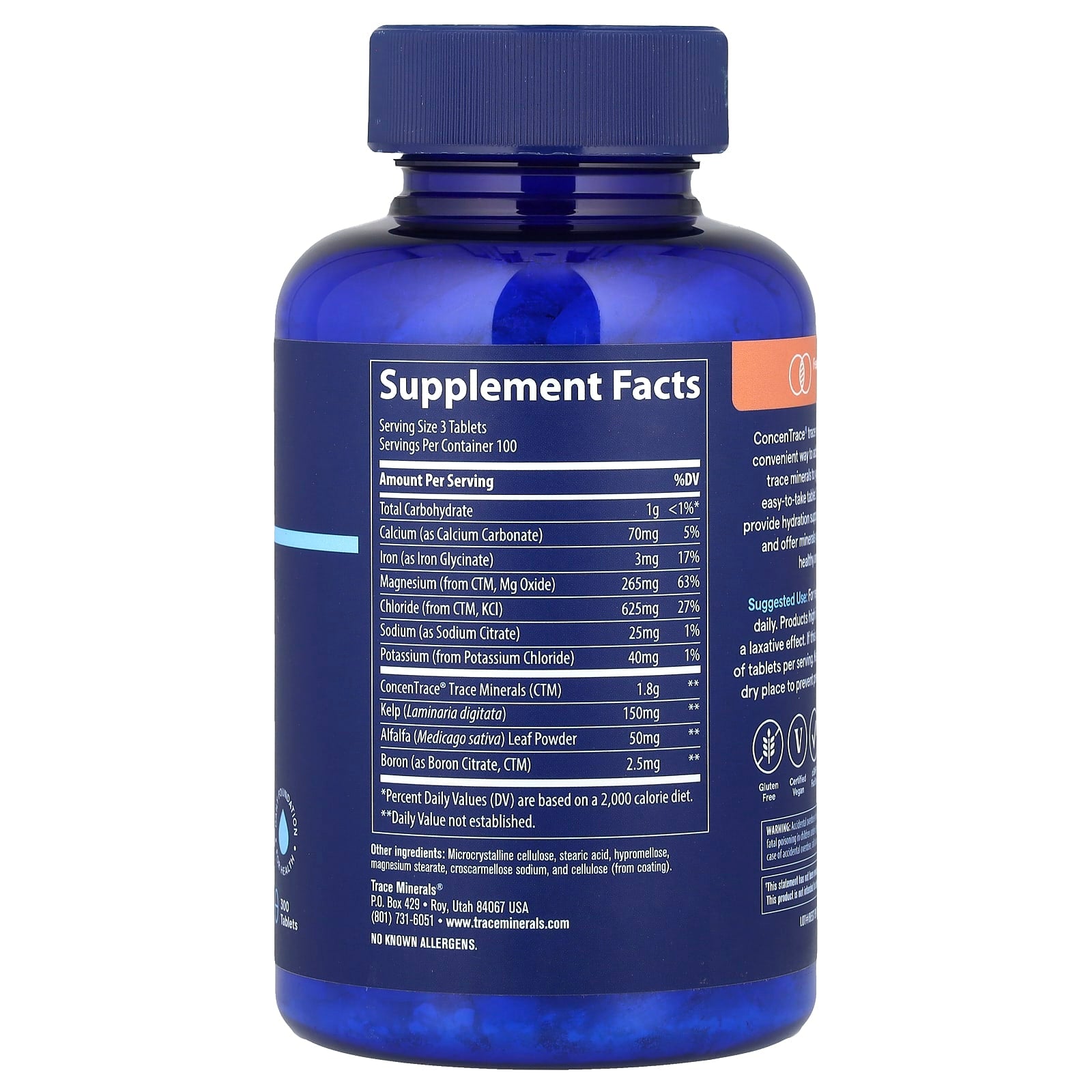 Trace, ConcenTrace®, Trace Mineral Tablets, 300 Tablets