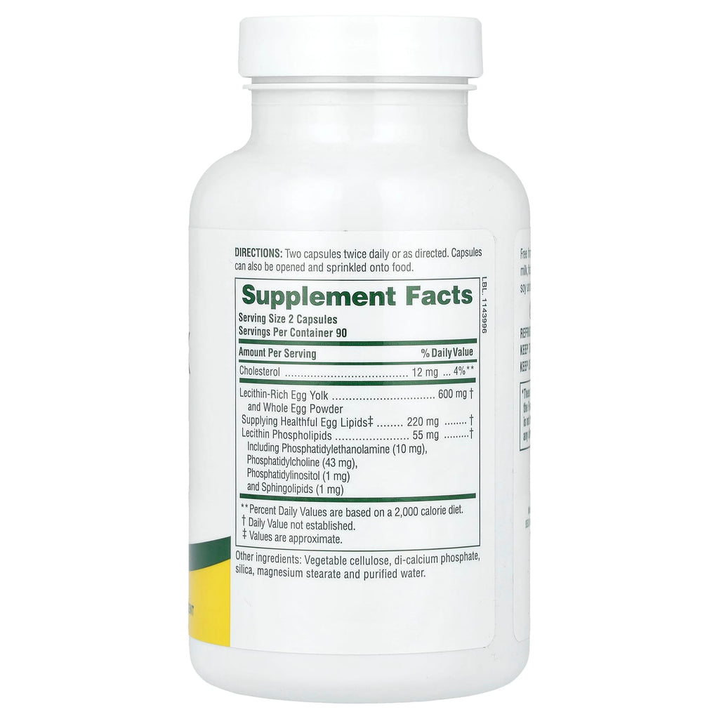 NaturesPlus, Egg Yolk Lecithin, 180 Capsules