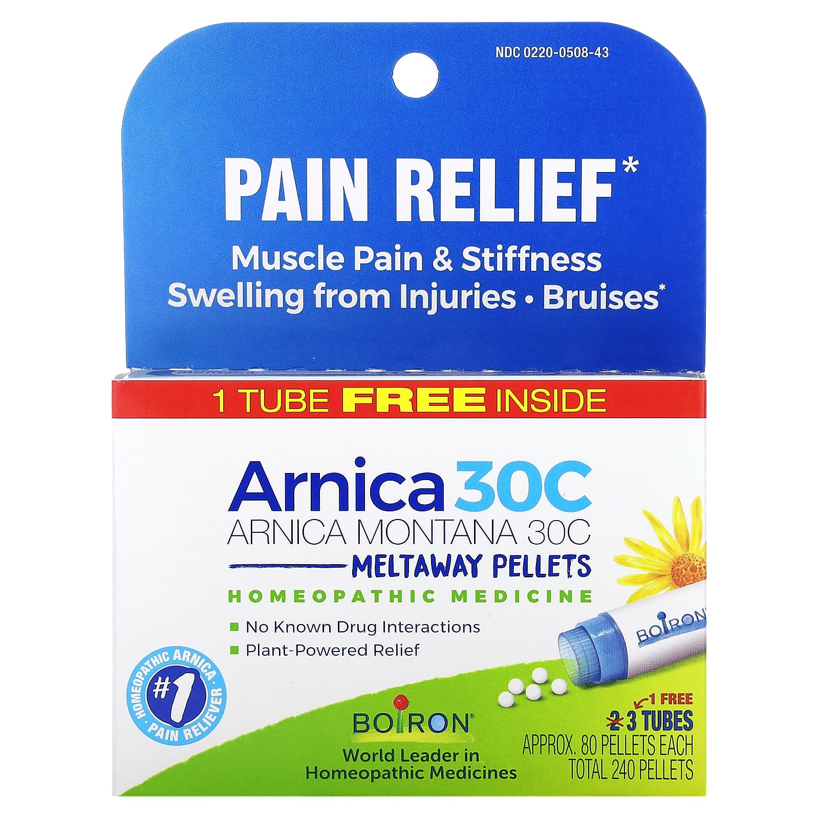 Boiron, Arnica Montana, 30C, 3 Tubes, Approx. 80 Pellets Each