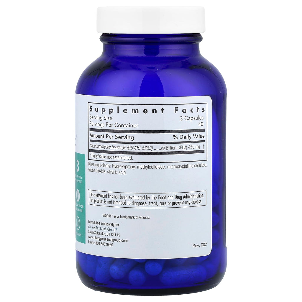 Allergy Research Group, Essential-Biotic® Saccharomyces Boulardii, 120 Vegetarian Capsules (150 mg per Capsule)