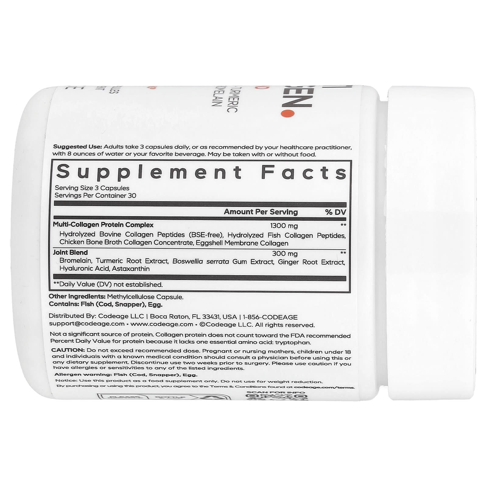Codeage, Multi Collagen + Joint Blend, 90 Vegetable Capsules
