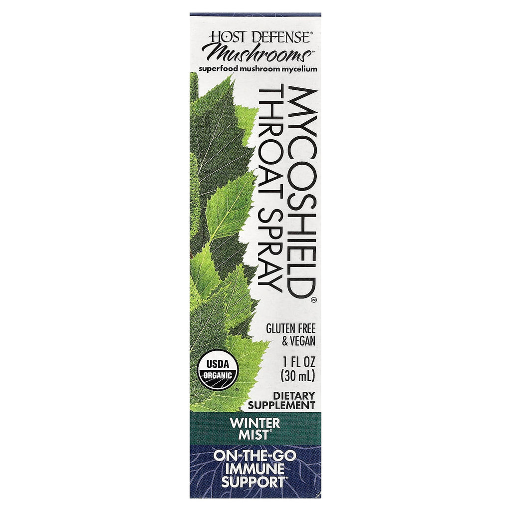 Host Defense, Mushrooms™, MycoShield® Throat Spray, Winter Mist, 1 fl oz (30 ml)