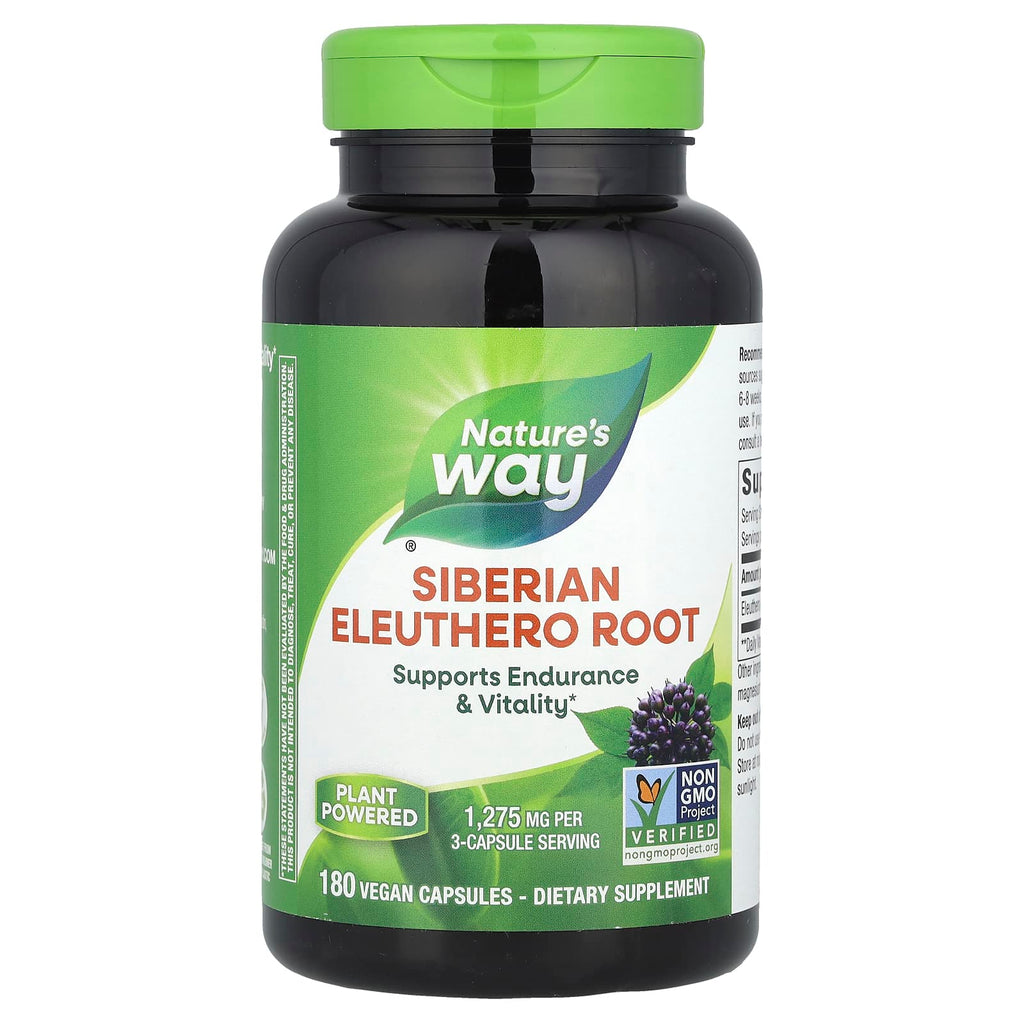 Nature's Way, Siberian Eleuthero Root, 180 Vegan Capsules (425 mg per Capsule)