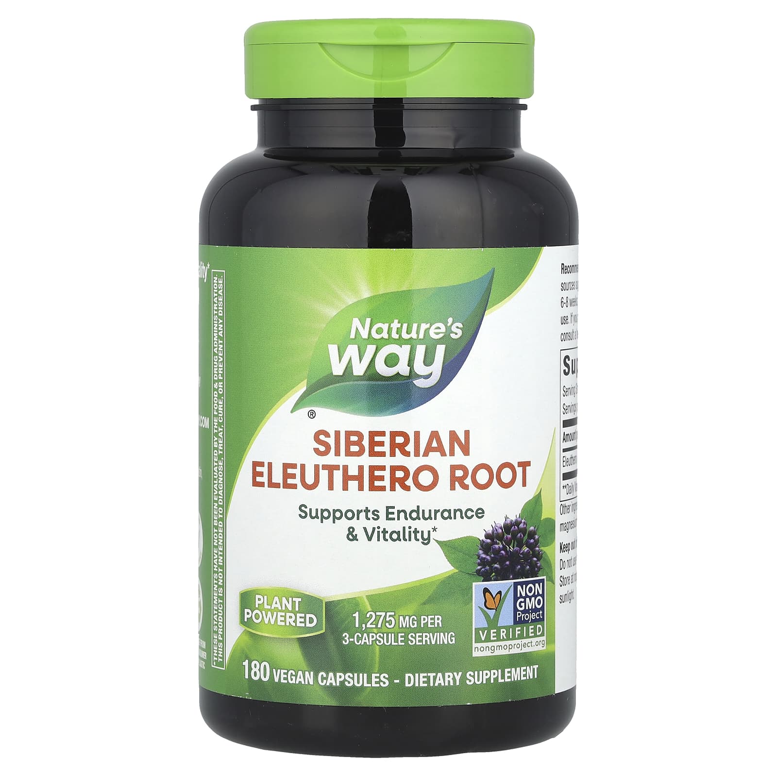 Nature's Way, Siberian Eleuthero Root, 180 Vegan Capsules (425 mg per Capsule)