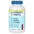 SmartyPants, Men's Multi & Omegas Gummies, Lemon Creme, Blueberry and Blackberry, 180 Gummies