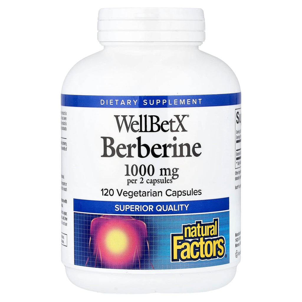 Natural Factors, WellBetX®, Berberine, 120 Vegetarian Capsules (500 mg per Capsule)