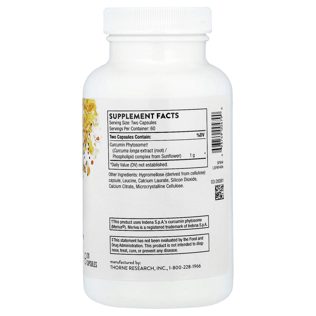 Thorne, Curcumin Phytosome, 120 Capsules (500 mg per Capsule)