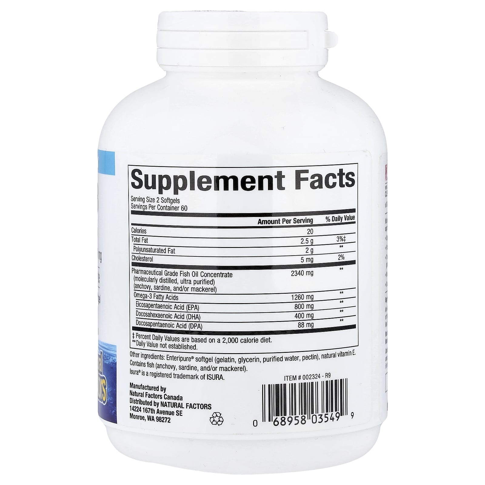 Natural Factors, Rx Omega-3, 120 Softgels (630 mg per Softgel)