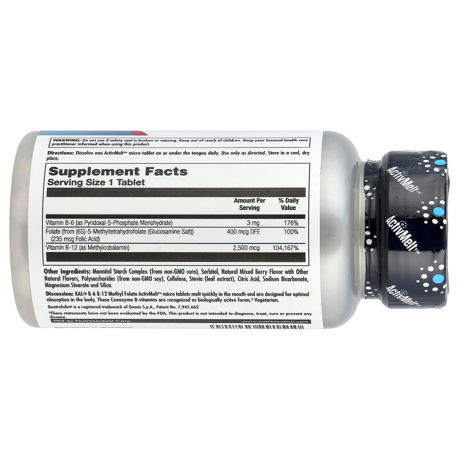 KAL, B-6 B-12 Methyl Folate, Mixed Berry, 60 Micro Tablets