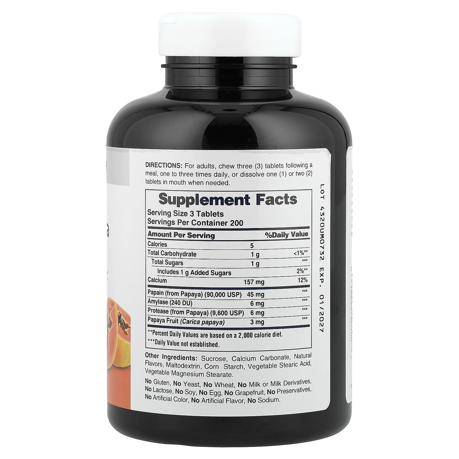 American Health, Original Chewable Papaya Enzyme, 600 Tablets
