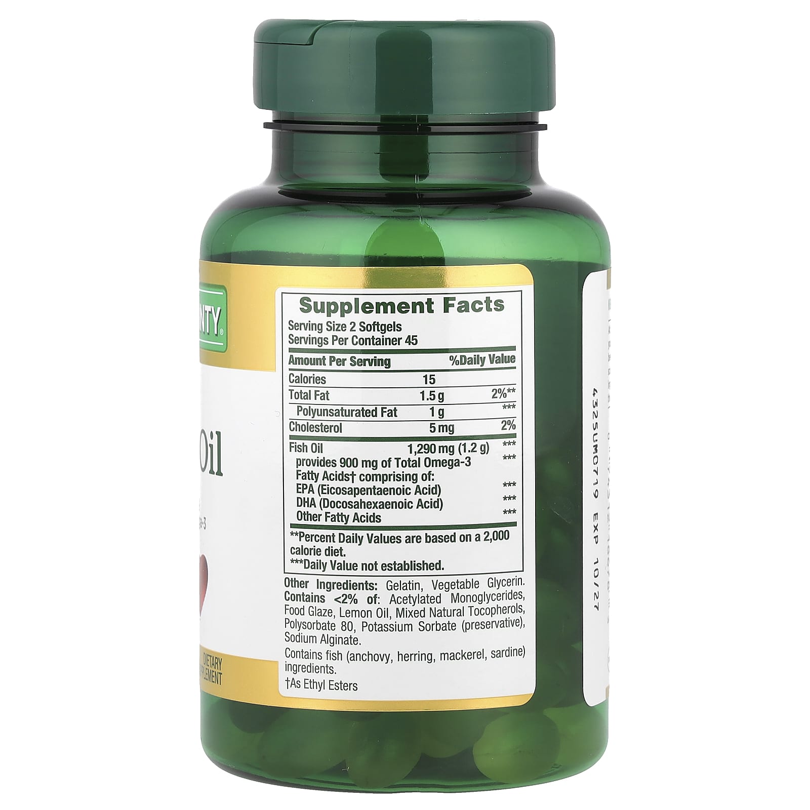 Nature's Bounty, Mini Fish Oil, Odor-Less, 90 Mini Coated Softgels (645 mg per Softgel)