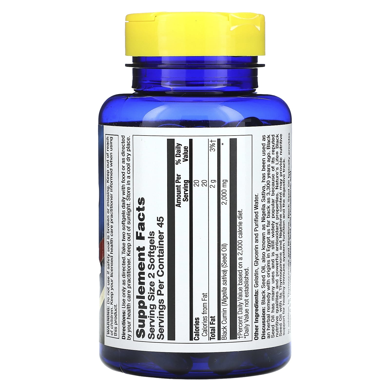 Nature's Life, Black Seed Oil, 1,000 mg , 90 Softgels