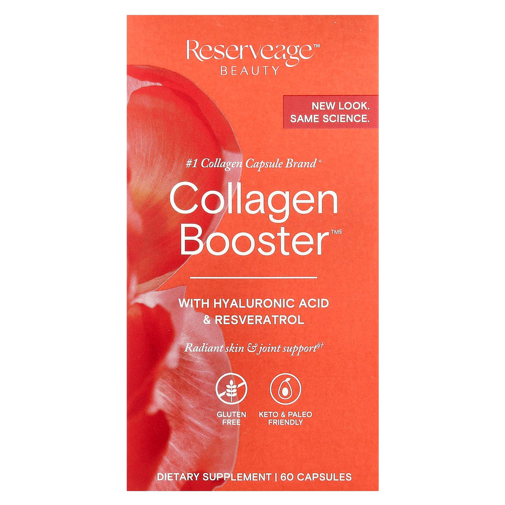 Reserveage Beauty, Collagen Booster™ with Hyaluronic Acid & Resveratrol, 60 Capsules