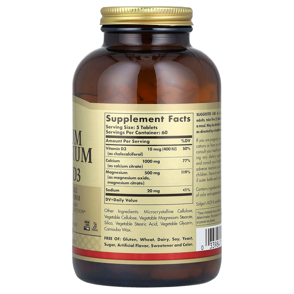 Solgar, Calcium Magnesium with Vitamin D3, 300 Tablets