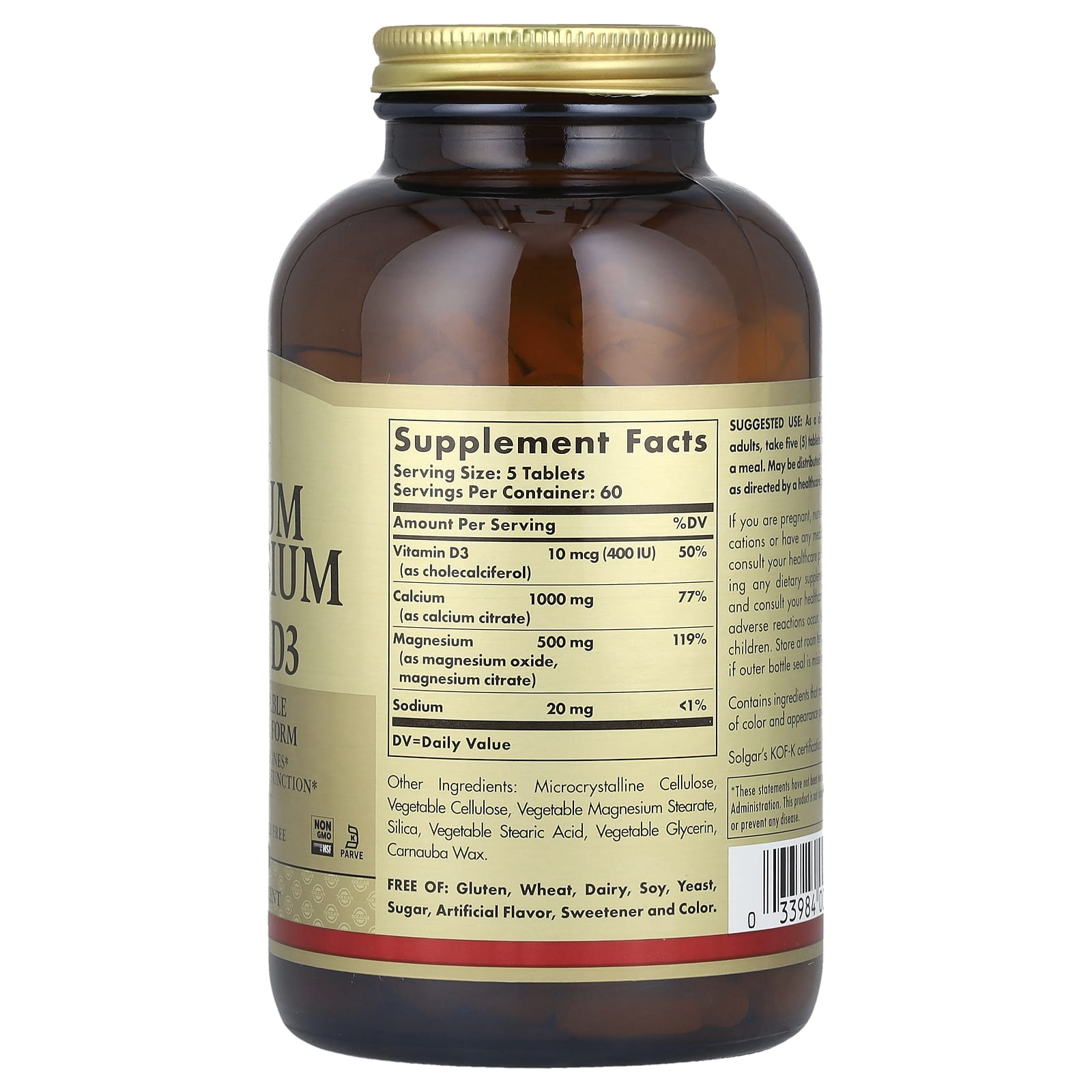 Solgar, Calcium Magnesium with Vitamin D3, 300 Tablets