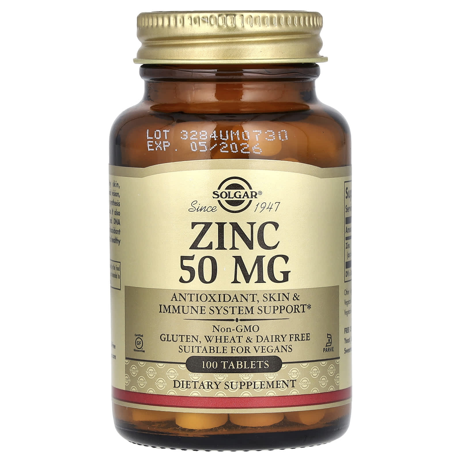 Solgar, Zinc, 50 mg, 100 Tablets