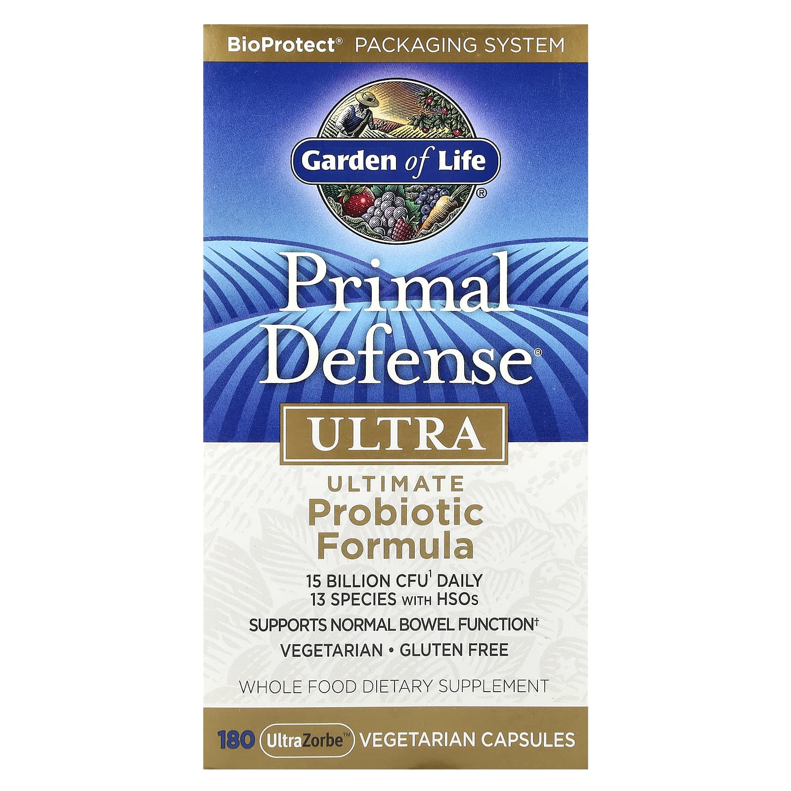Garden of Life, Primal Defense®, Ultra, Ultimate Probiotic Formula, 180 UltraZorbe™ Vegetarian Capsules