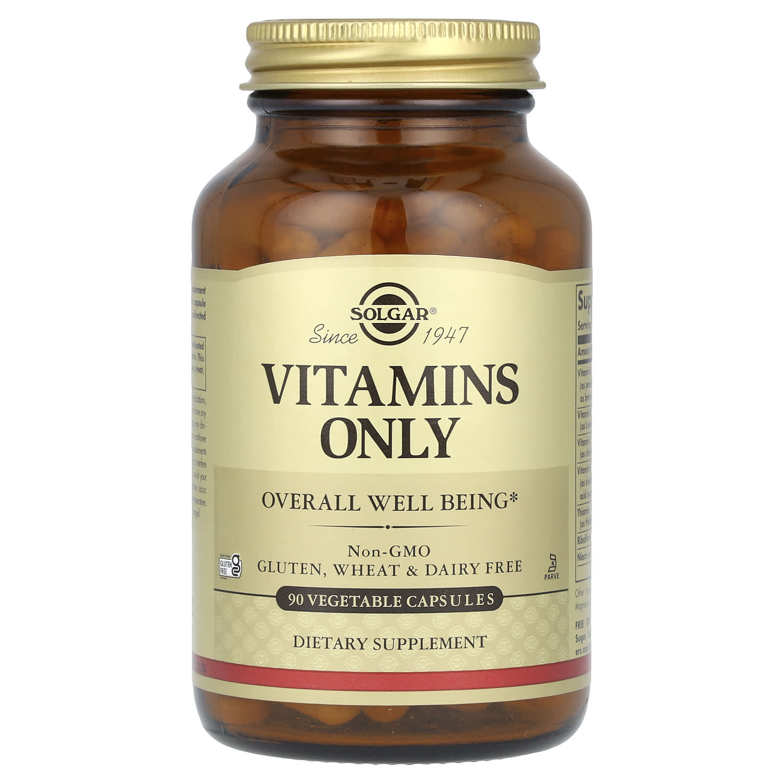 Solgar, Vitamins Only, 90 Vegetable Capsules
