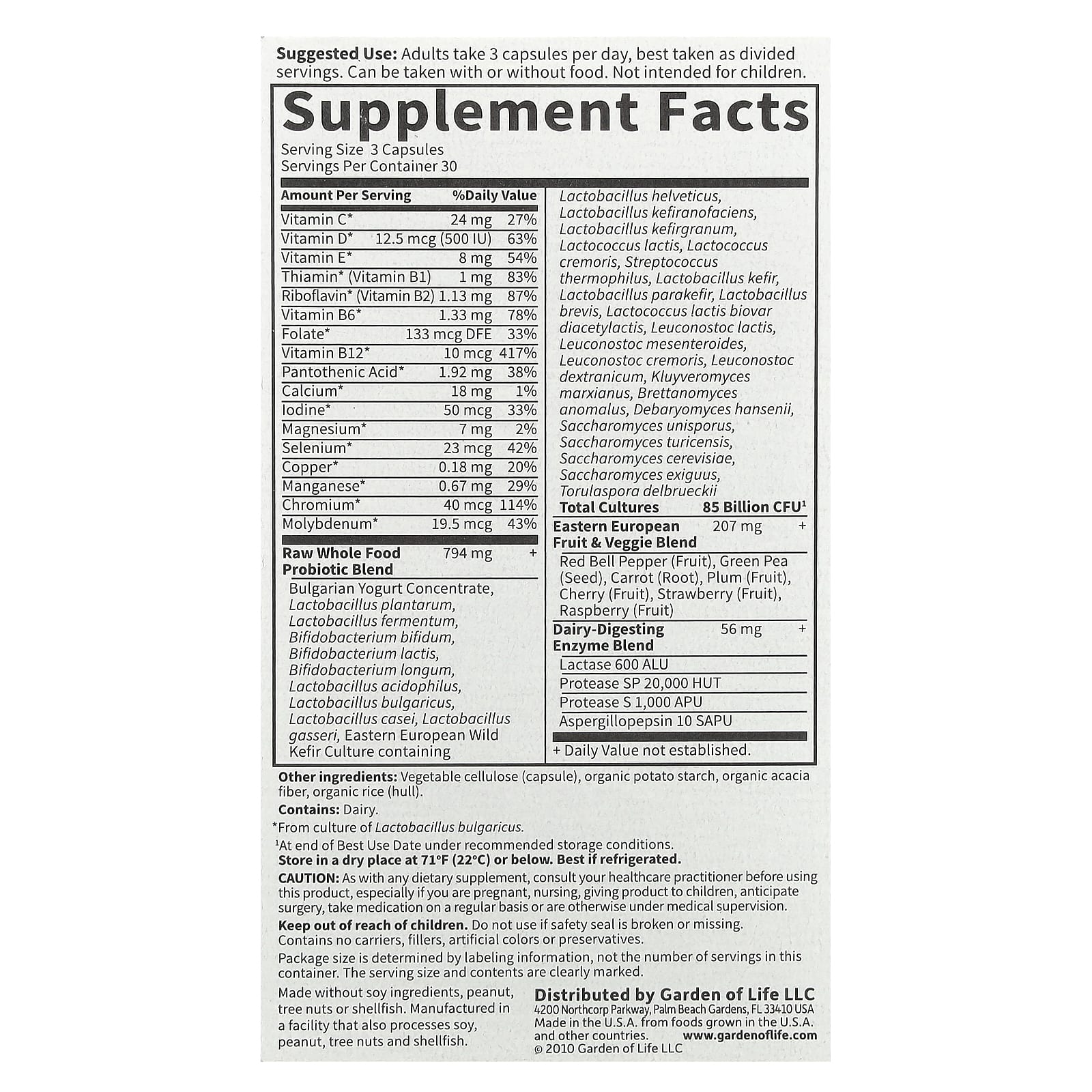 Garden of Life, RAW Probiotics, Men, 90 Vegetarian Capsules