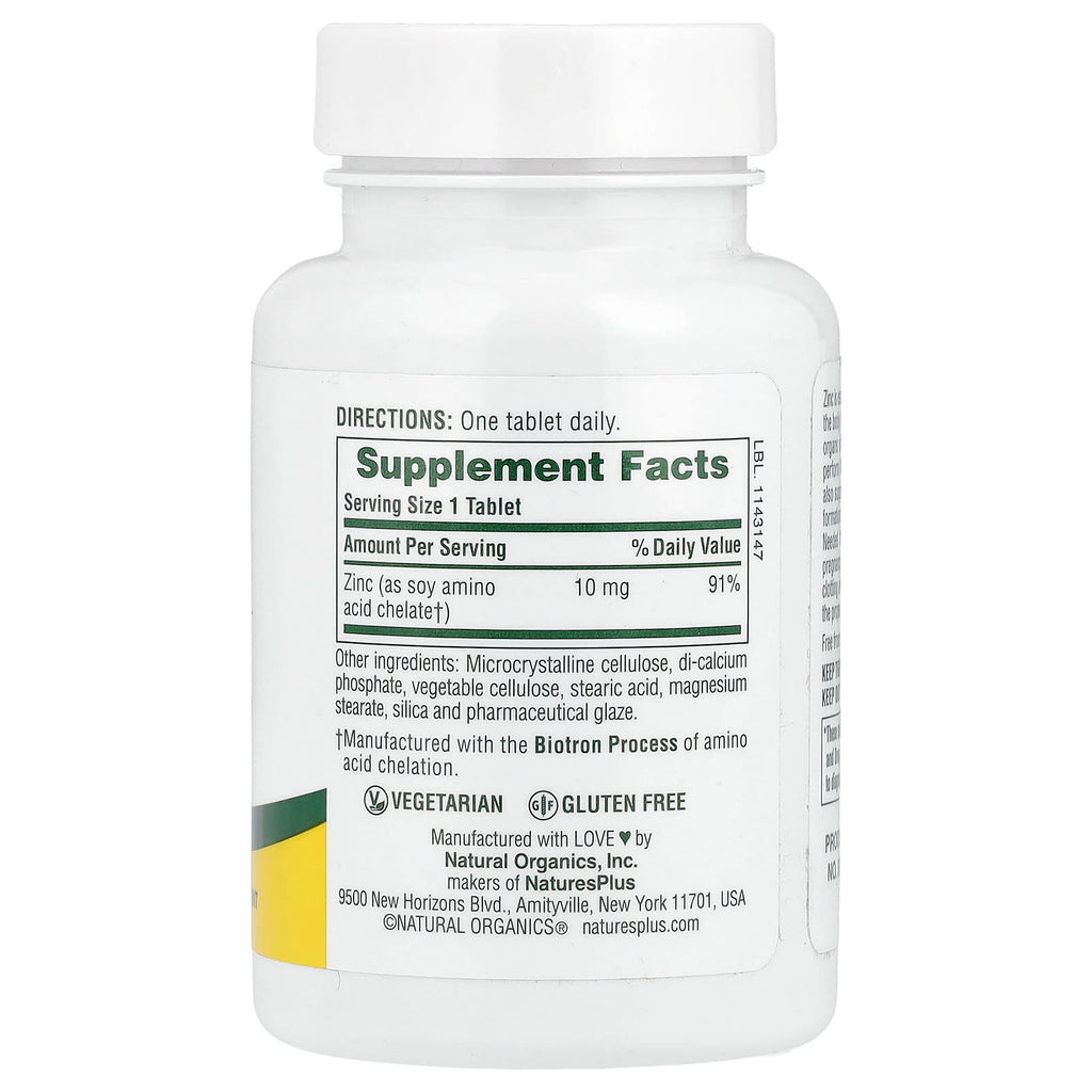 NaturesPlus, Zinc, 10 mg, 90 Tablets
