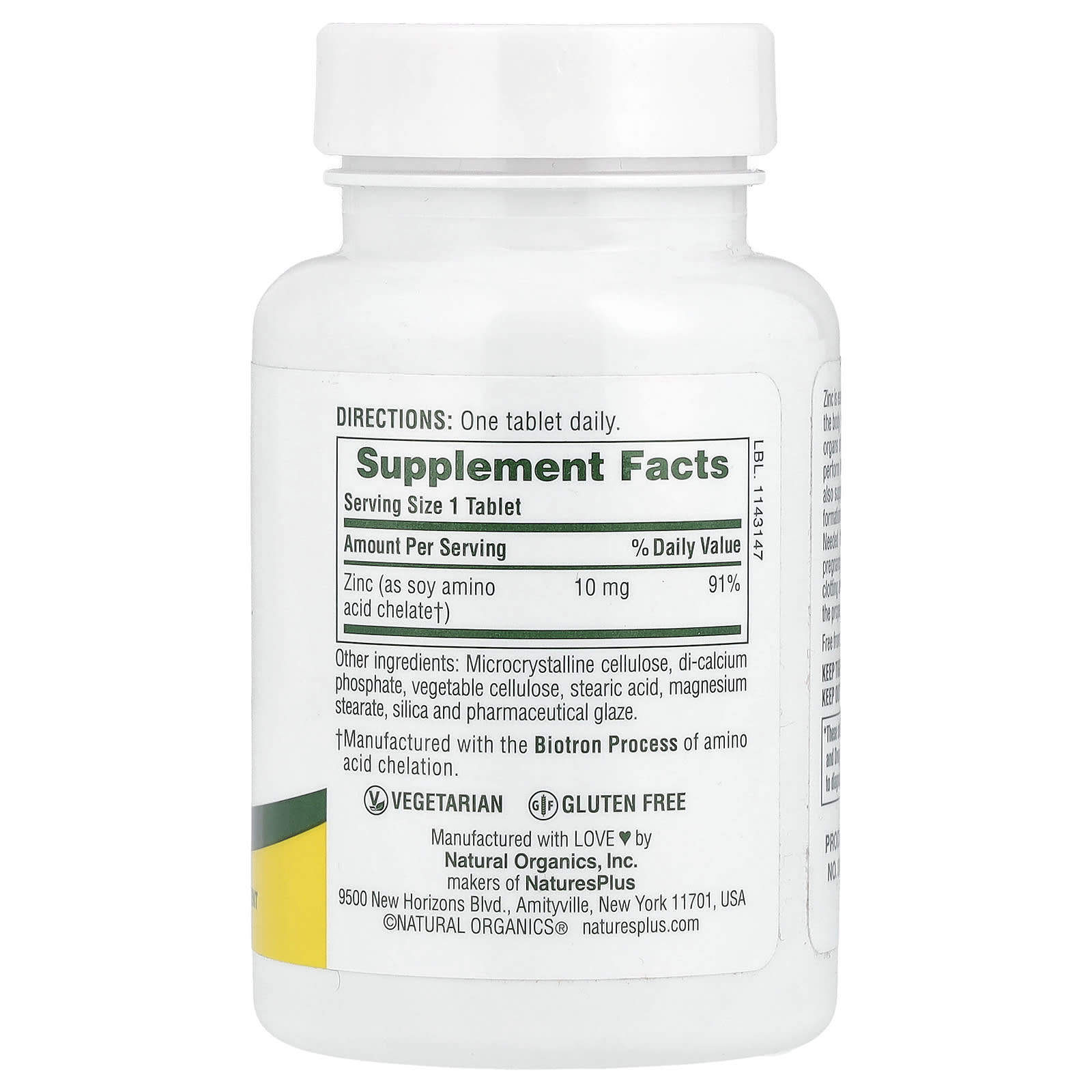 NaturesPlus, Zinc, 10 mg, 90 Tablets