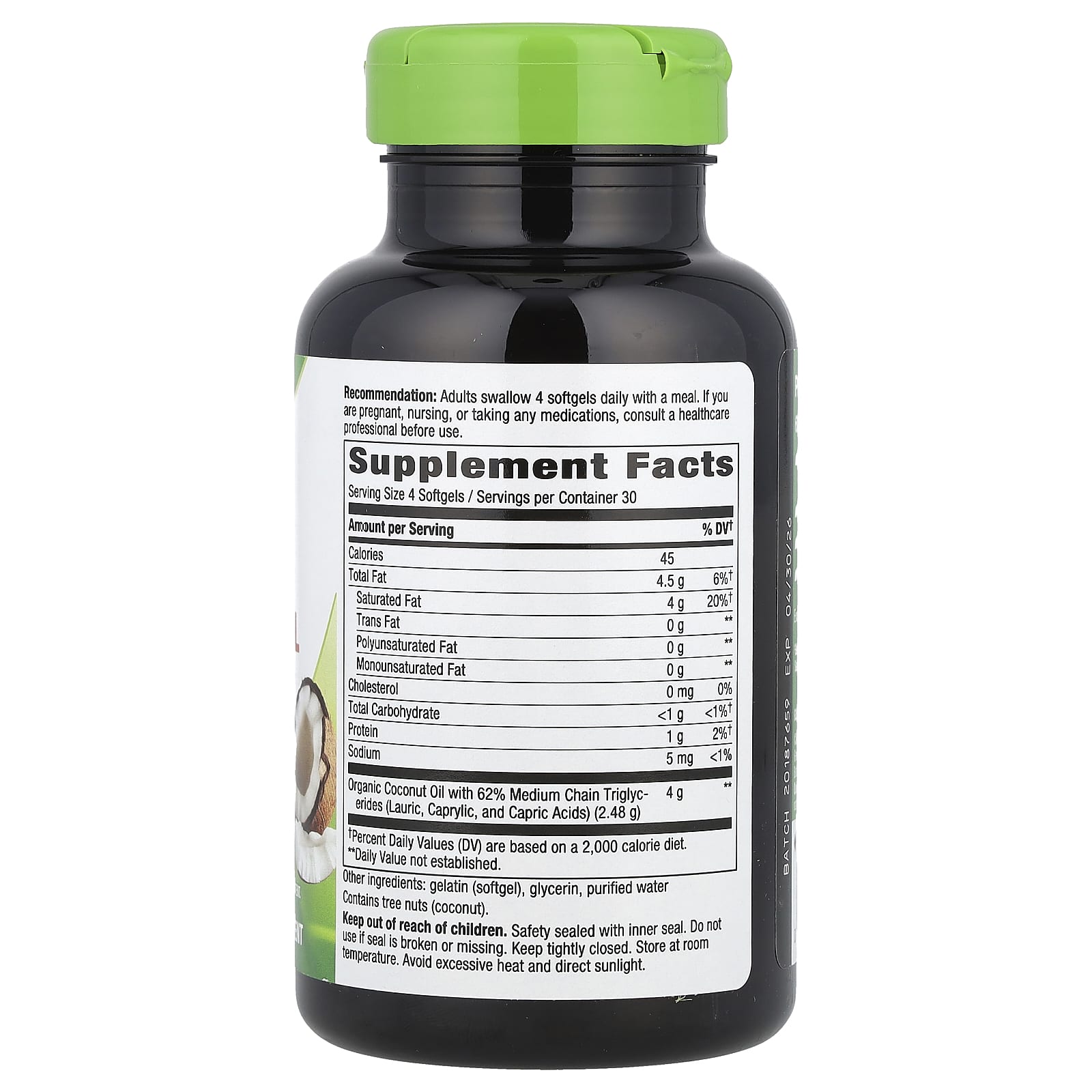 Nature's Way, Coconut Oil, 120 Softgels (1,000 mg per Softgel)