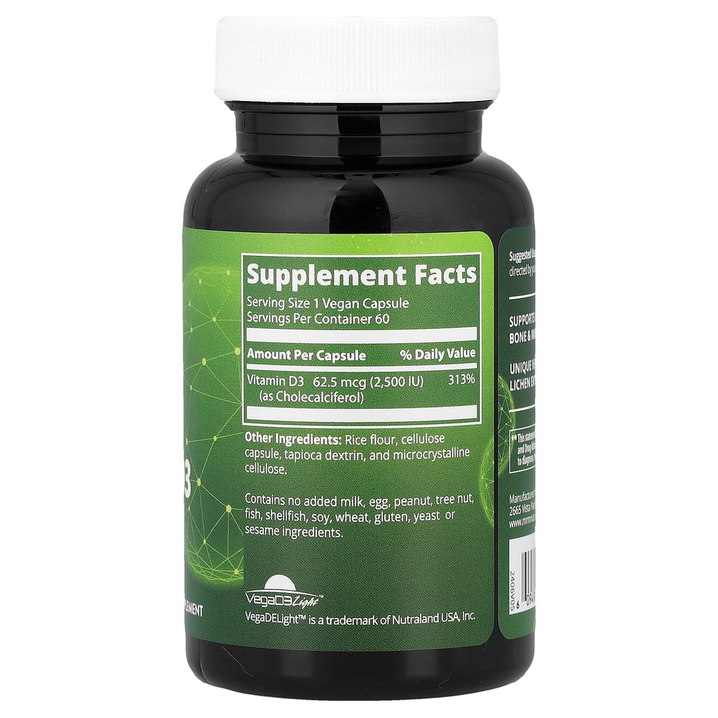 MRM Nutrition, Vegan Vitamin D3, 62.5 mcg (2,500 IU), 60 Vegan Capsules