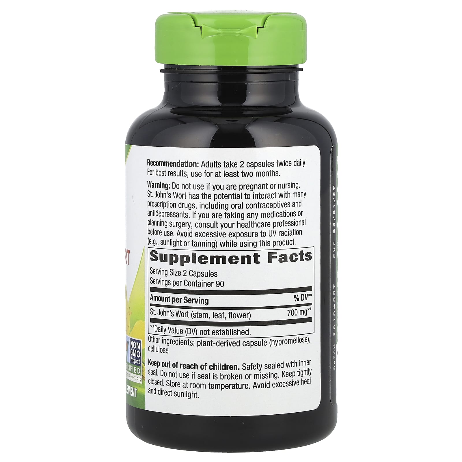 Nature's Way, St. John's Wort Herb, 180 Vegan Capsules (350 mg per Capsule)