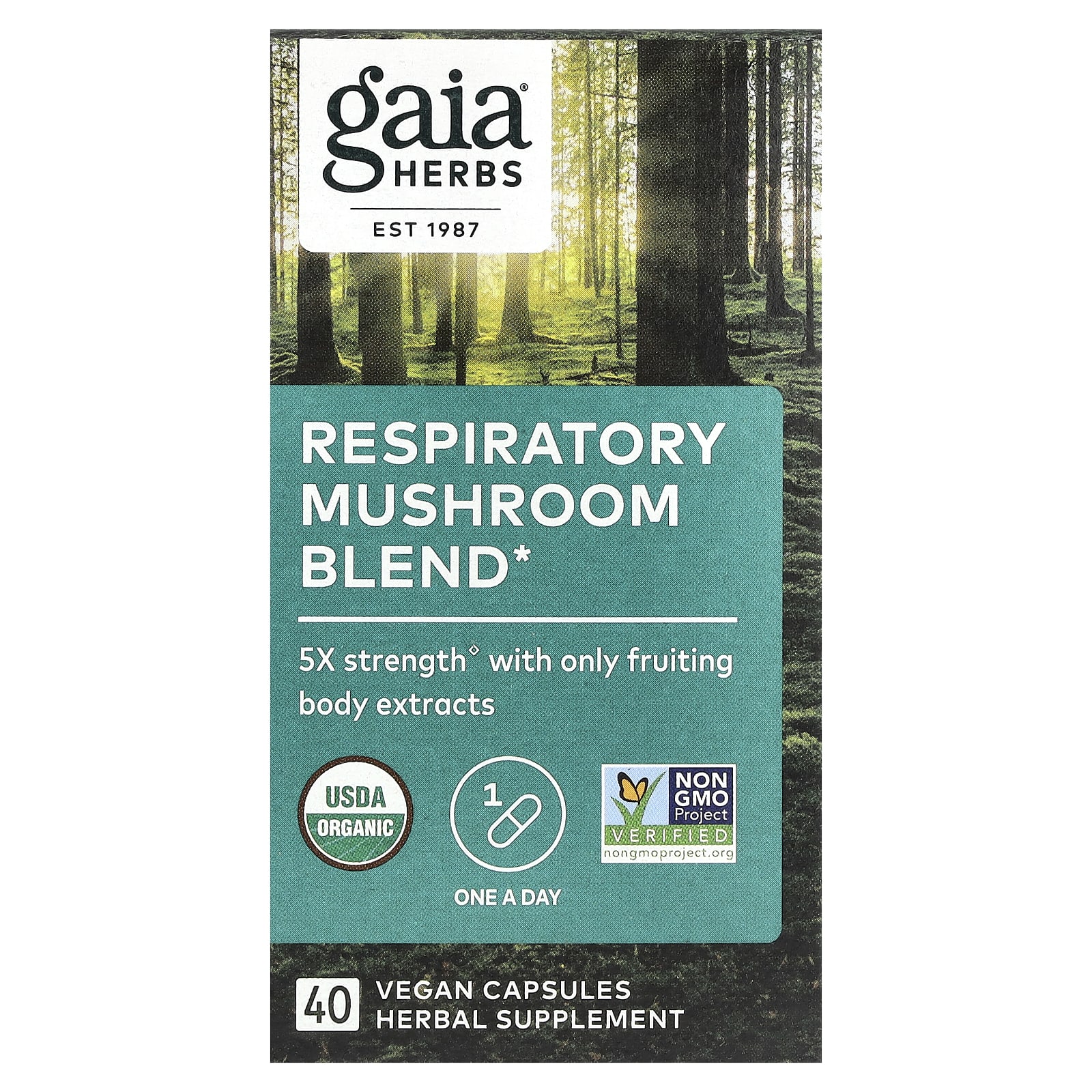 Gaia Herbs, Respiratory Mushroom Blend, 40 Vegan Capsules