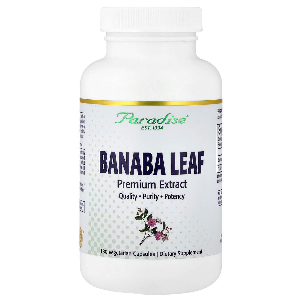 Paradise Herbs, Banaba Leaf Extract, 180 Vegetarian Capsules (250 mg per Capsule)