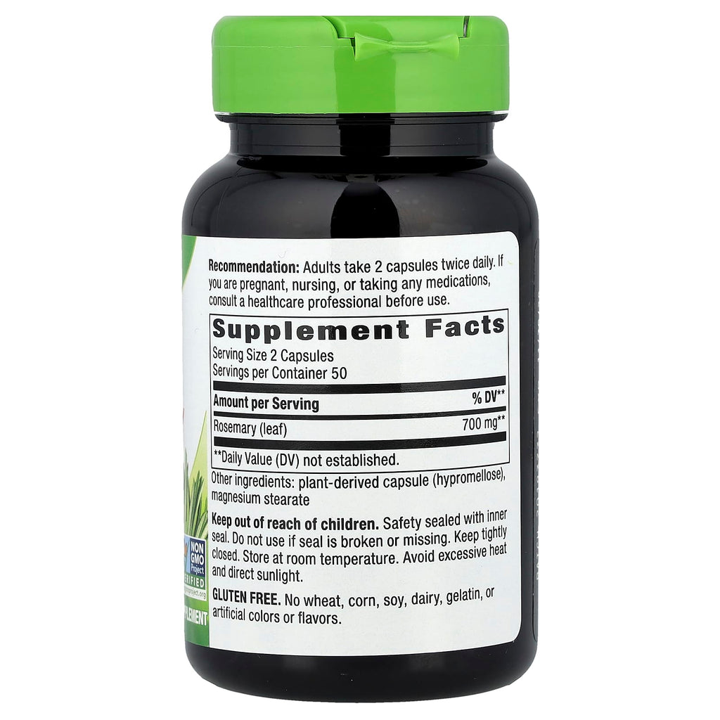Nature's Way, Rosemary Leaf, 100 Vegan Capsules (350 mg per Capsule)