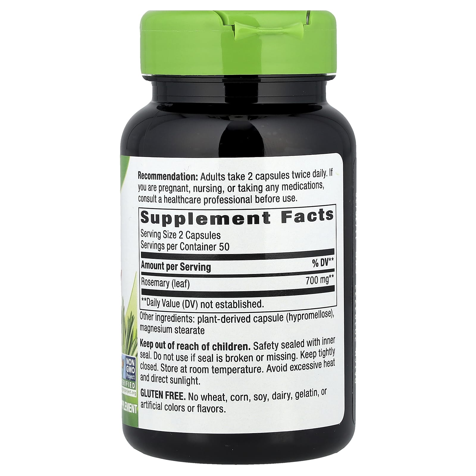 Nature's Way, Rosemary Leaf, 100 Vegan Capsules (350 mg per Capsule)