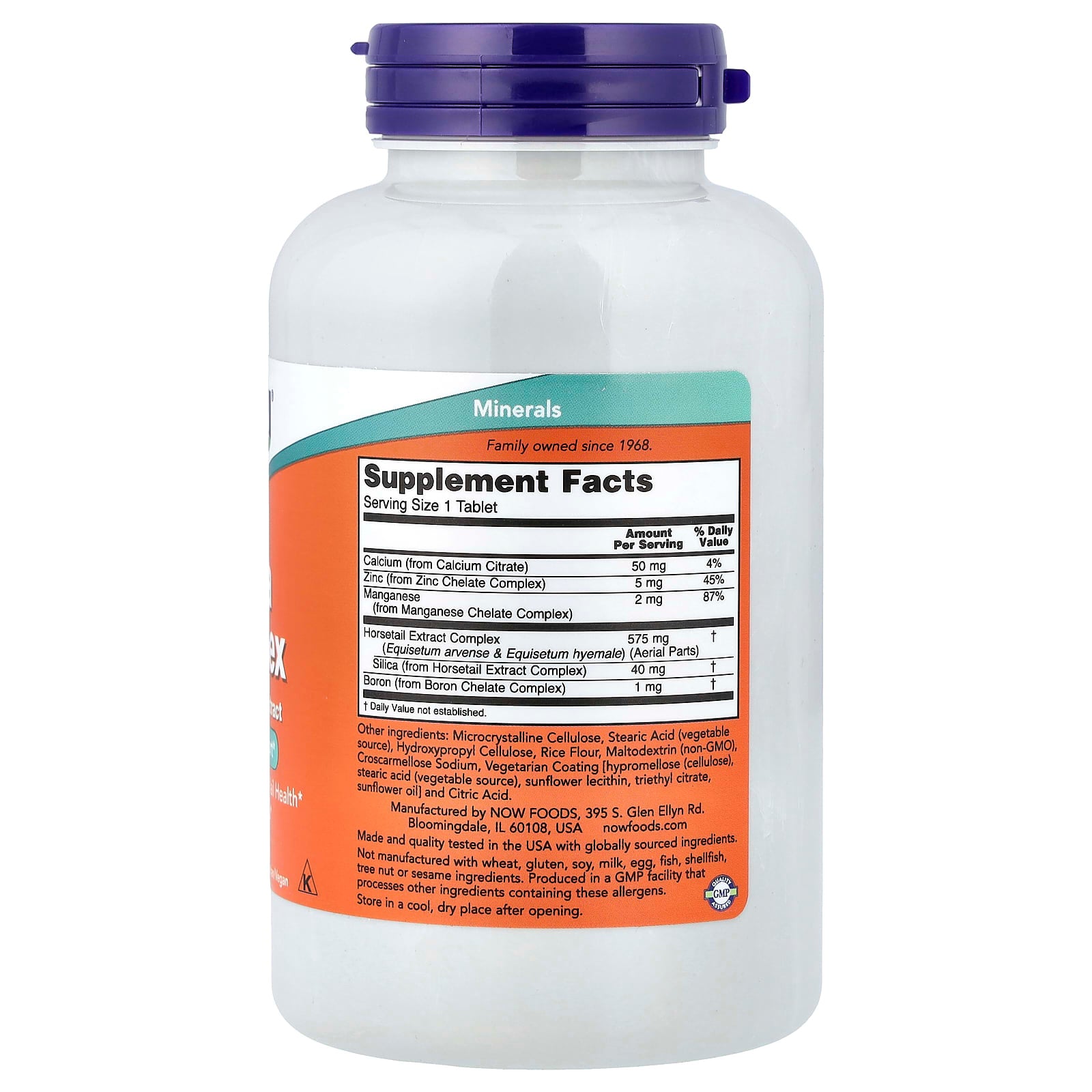 NOW Foods, Silica Complex with Horsetail Extract, 180 Tablets