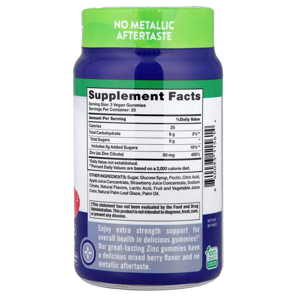 Nature's Truth, Zinc Gummies, Delicious Mixed Berry, 60 Gummies (16 mg Per Gummy)