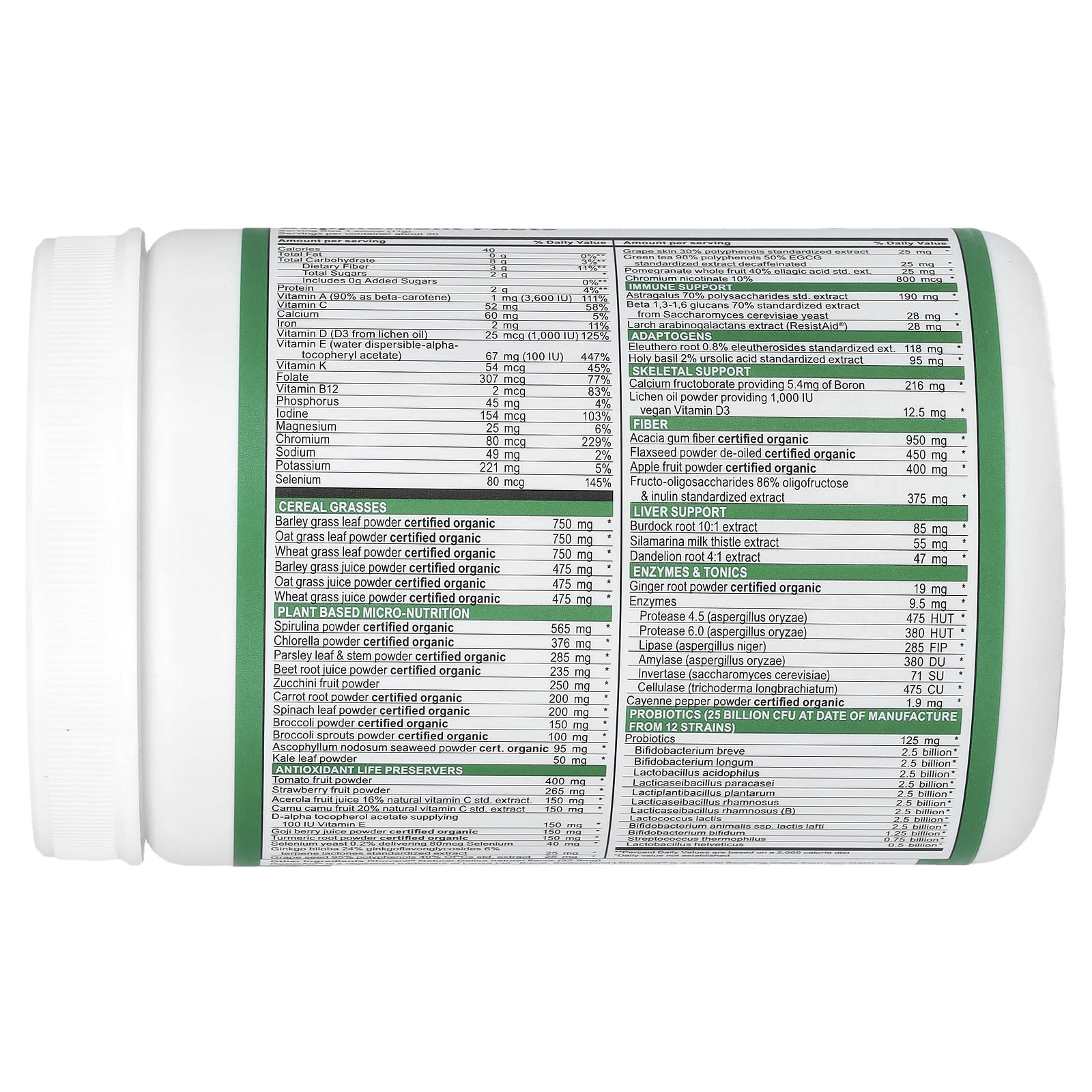 Vibrant Health, Green Vibrance® +25 Billion Probiotics, Version 21.0, Original, 11.64 oz (330 g)