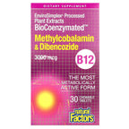 Natural Factors, BioCoenzymated, Methylcobalamin & Dibencozide, B12, 3,000 mcg, 30 Chewable Tablets