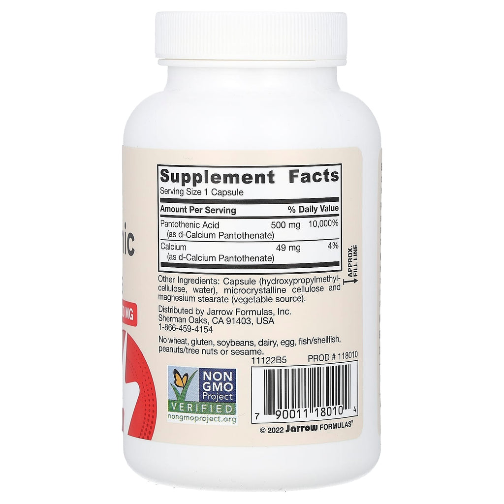 Jarrow Formulas, Pantothenic Acid B5, 100 Veggie Caps